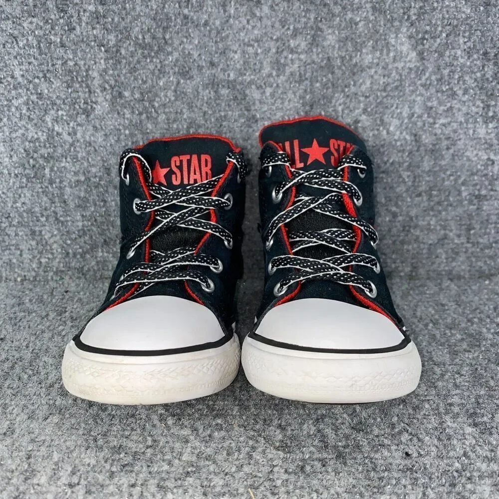Converse Kids Black and Red High-Top Sneakers